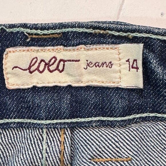 Lolo‎ Skinny Jeans Womens Sz 14 Blue Distressed Studded Hi-Rise Medium Wash - Picture 9 of 16